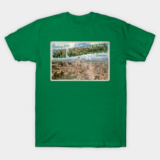 Greetings from San Gimignano Vintage style retro souvenir T-Shirt